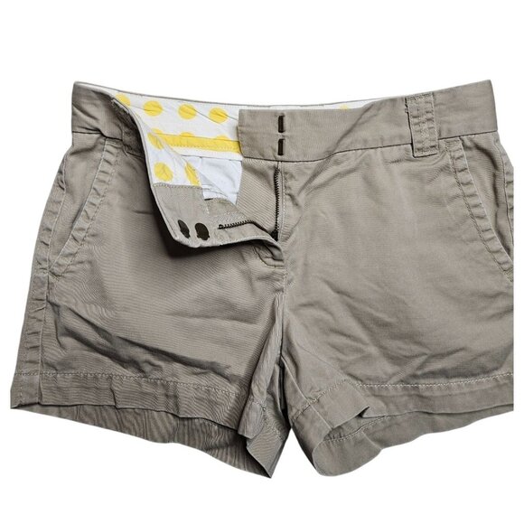 2/$35- J.Crew Chino Shorts City Fit Khaki Women 6 Cotton Blend Casual Summer - Picture 6 of 8